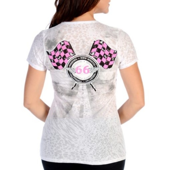 *JUST IN* NWT Liberty Wear Ladies Route 66 Top - Picture 2 of 3